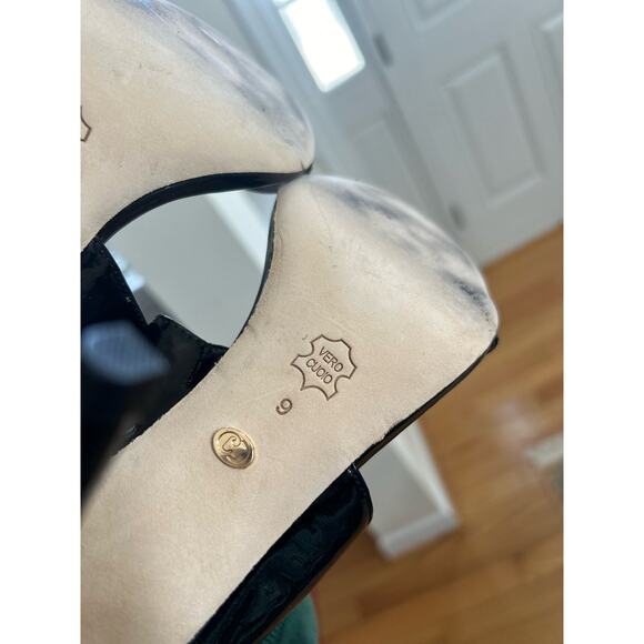 Charles David Black Patent Leather Strappy Stiletto Heel - Picture 8 of 10